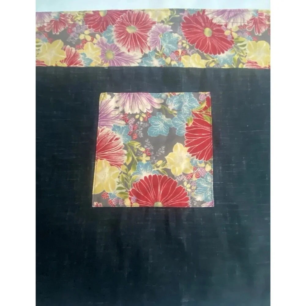 Handmade Reversible Half Apron Floral Print Pocket Garden Cooking Craft Utility